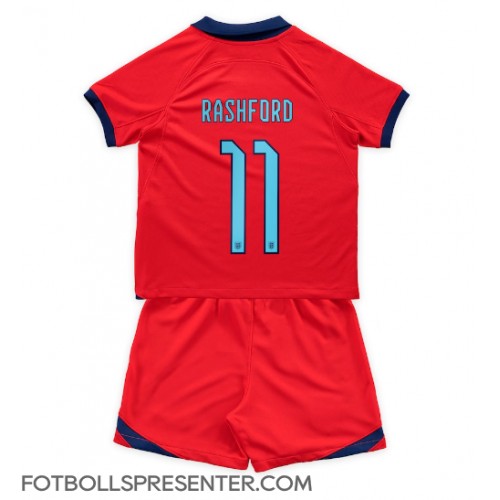 England Marcus Rashford #11 Bortatröja Barn VM 2022 Kortärmad (+ korta byxor)